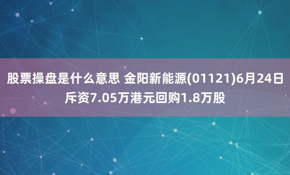 股票操盘是什么意思 金阳新能源(01121)6月24日斥资7.05万港元回购1.8万股